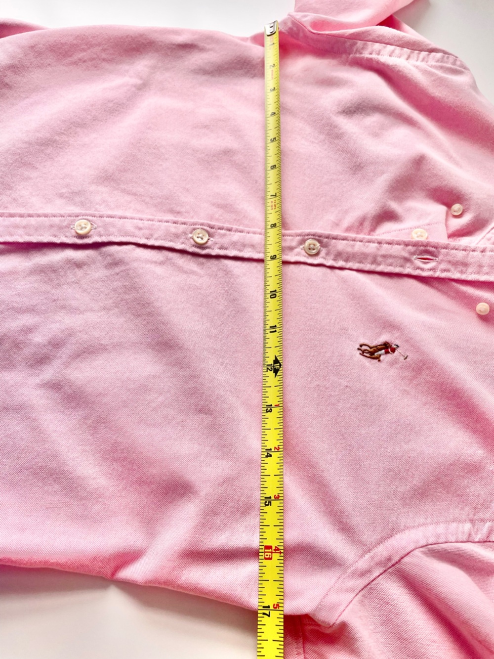 SOLD - Ralph Lauren Blue Label Pink Oxford Shirt Striped White Collar XS 2 Y2K - Picture 7 of 14